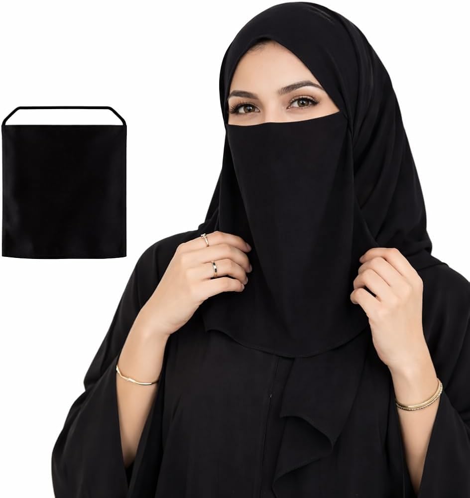 HALF NIQAB - (Nose Piece) - One Layer Half Niqab with Elastic Support |