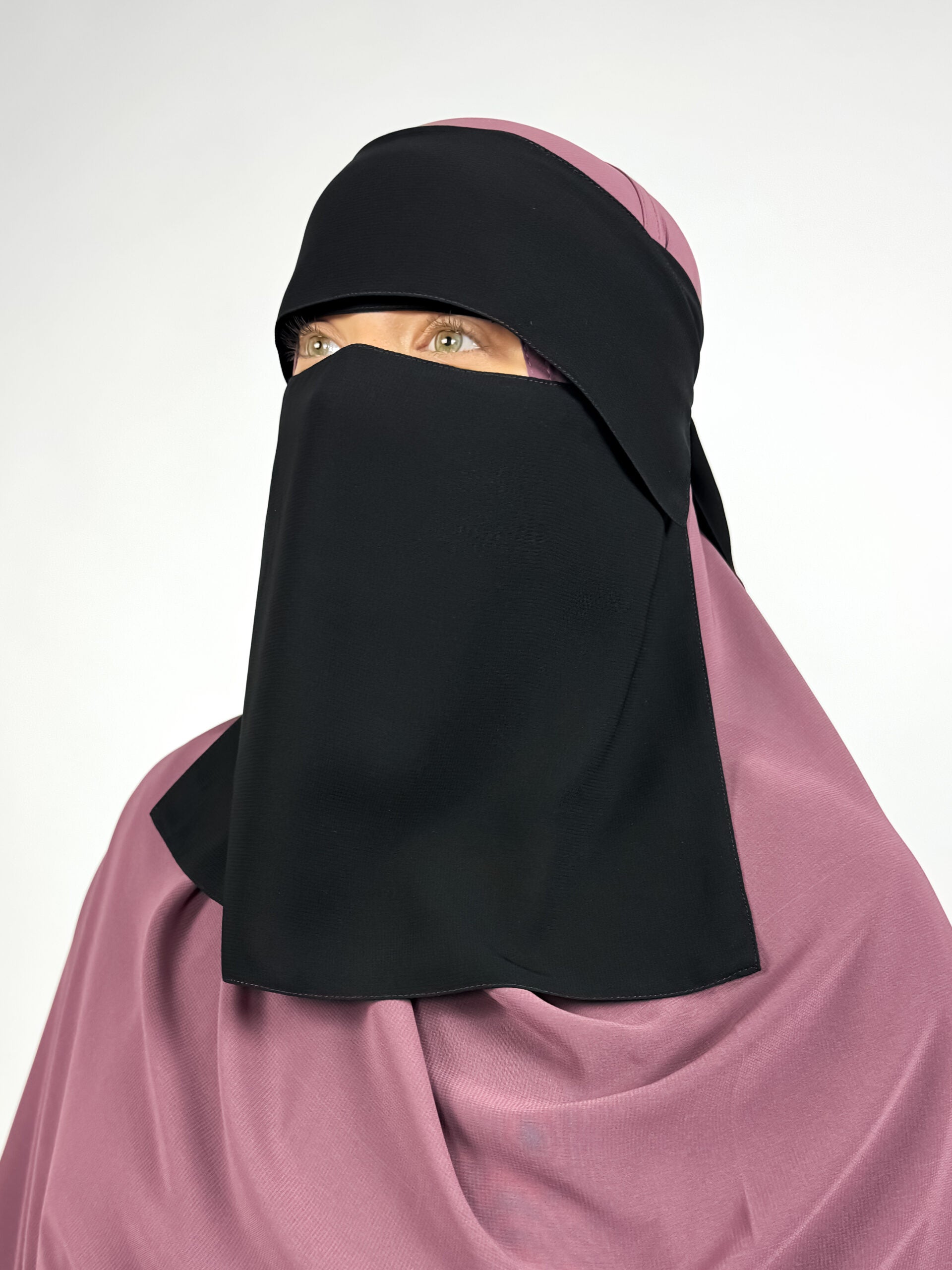 Saudi Style Flap Niqab  | Saudi Flap Niqab for Muslim Women, Single Layer, Indian Georgette Fabric