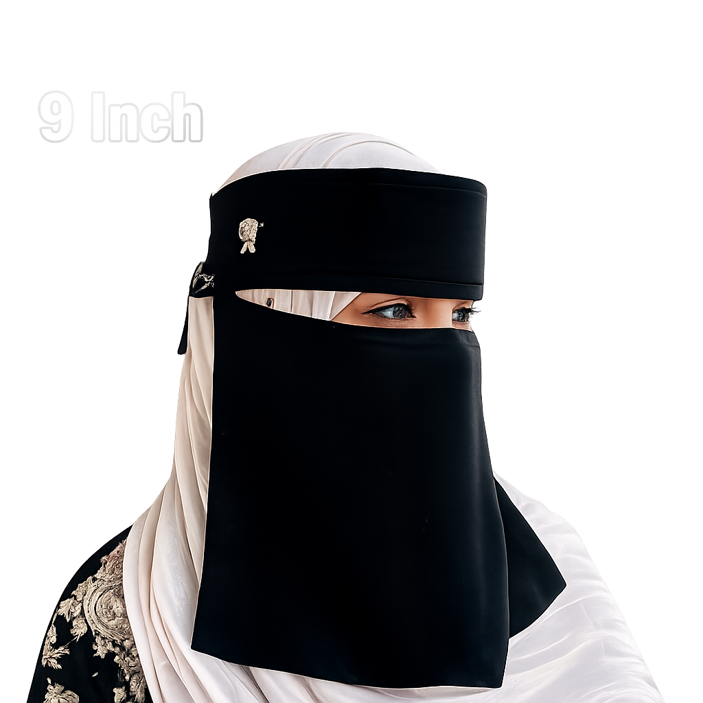 Egyptian Niqab | Chiffon Solid Naqab (Black) | IMPORTED FROM EGYPT | HIGH DEMANDED