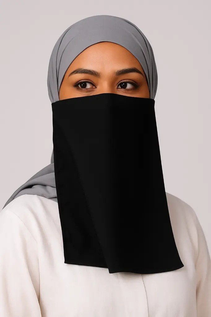 HALF NIQAB - (Nose Piece) - One Layer Half Niqab with Elastic Support |